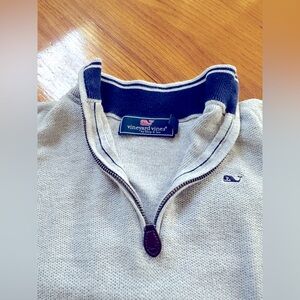 Boys Vineyard Vines Gray Zip Up Sweater with Soft Texture size 8/10 S
